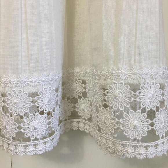 Embroidered Lace White 100% Cotton Getaway Tunic Boho Top - Picture 5 of 12
